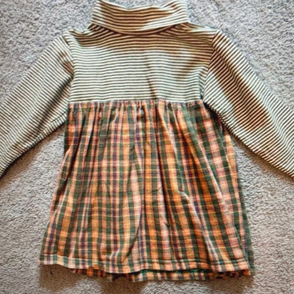 Charming Striped and Plaid kids dress